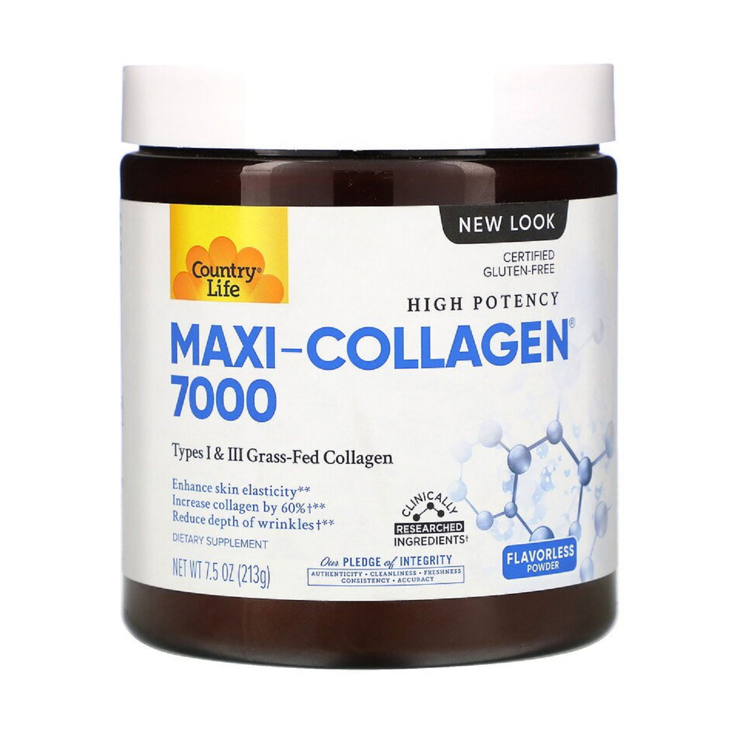 Колаген Country Life Maxi-Collagen 7000 мг, в порошку, 213 г